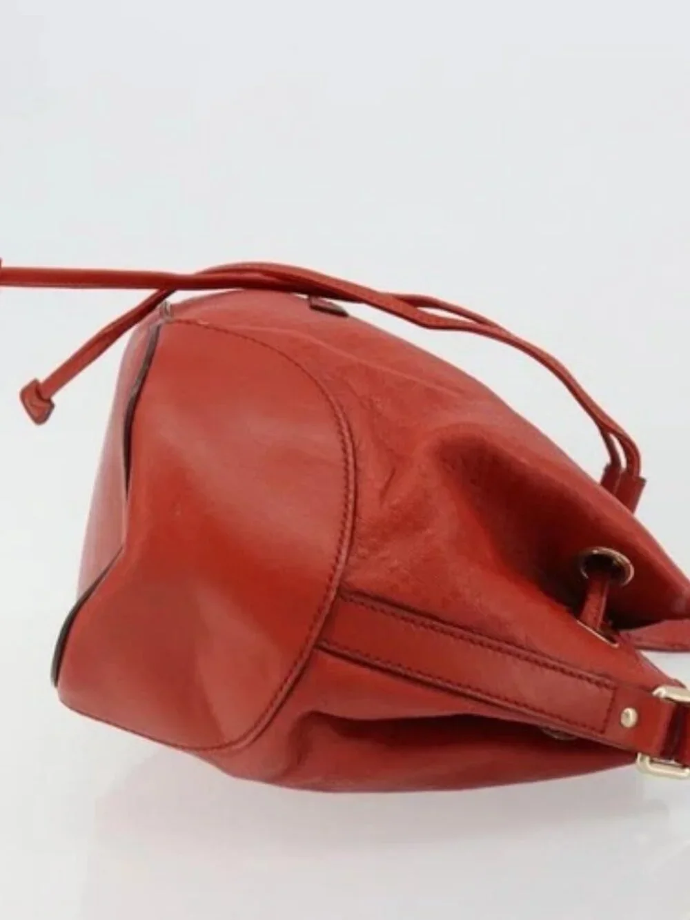 GUCCI Diamante Shoulder Bag Leather Red Gold 354229 Auth 181220